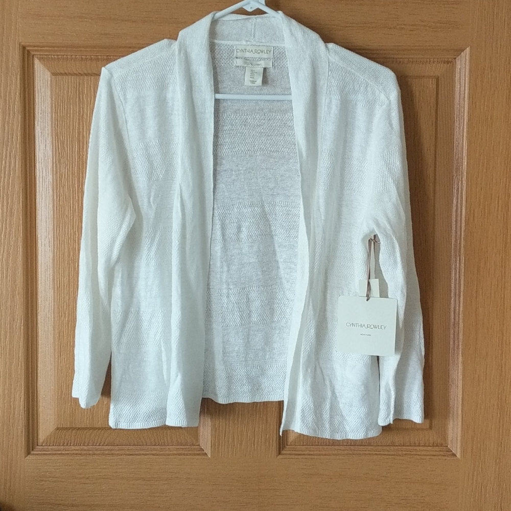 Cynthia Rowley white linen Cardigan